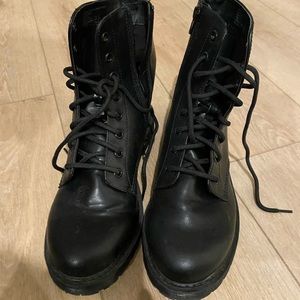 Black combat boots